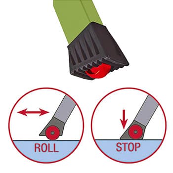 Krause Monto pokretne sklopive merdevine Rolly 2x2 gazišta zelene 130143 - slika 4