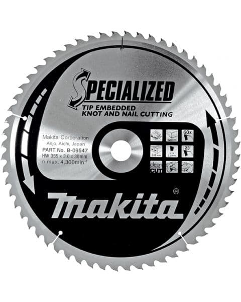 Makita List za testeru od tvrdog metala, sa 60 zubaca B-09547 - slika 2