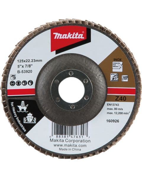 Makita Industrial Flap Disc For Heavy duty 125x22,23 Z40 B-53920 - slika 2