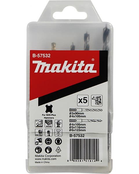 Makita SDS-Plus burgije komplet od 5 komada B-57532 - slika 2
