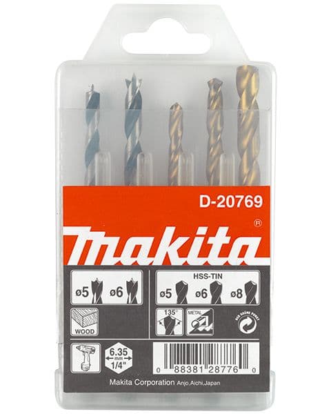 Makita 5 kom burgija, za metal-drvo 1/4 šestougaoni prihvat D-20769 - slika 2