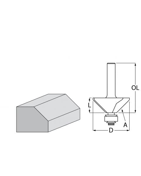 Makita Konturno glodalo za zakošenje rubova sa ležajem D-48686 - slika 2