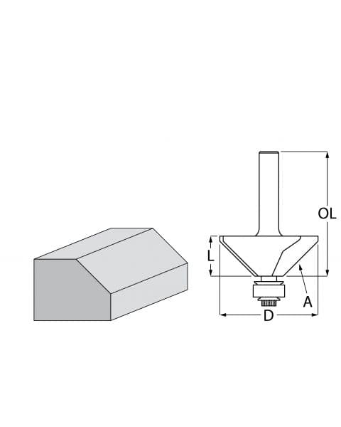 Makita Konturno glodalo za zakošenje rubova sa ležajem D-48692 - slika 2