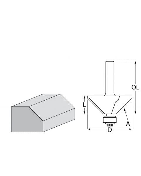 Makita Konturno glodalo za zakošenje rubova sa ležajem D-48701 - slika 2