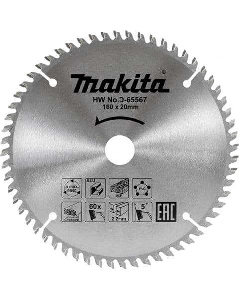 Makita TCT list testere 160mm x 20mm x 60T D-65567 - slika 2