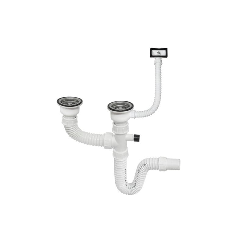 Metalac Dvodelni sifon Ø60 sa prelivom T03018, 3313015 - slika 2