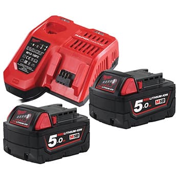 Milwaukee aku set - bušilica-odvijač + udarni odvijač + punjač + 2 baterije + kofer M18 CBLPP2B-502C - slika 2