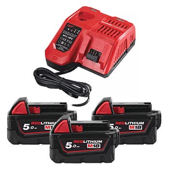 Milwaukee aku set - vibraciona bušilica-odvijač + udarni odvijač + bušilica-čekić + ugaona brusilica + punjač + 3 baterije + kutija M18 FPP4B-503P SET - slika 8