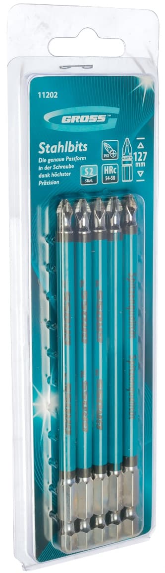 Set bitova PH2 , 127mm, S2 čelik, 5 delova Gross 11202 - slika 2