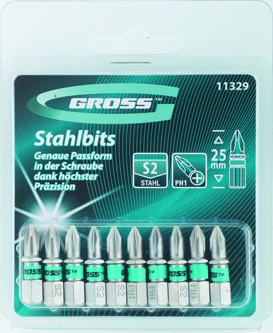 Gross 11329 set bitova PH1, 25mm, 10 komada