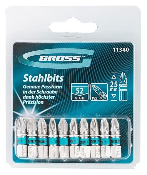 Gross 11340 set bitova PZ2, 25mm, 10 komada