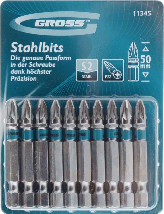 Gross 11345 set bitova PZ2, 50mm, 10 komada