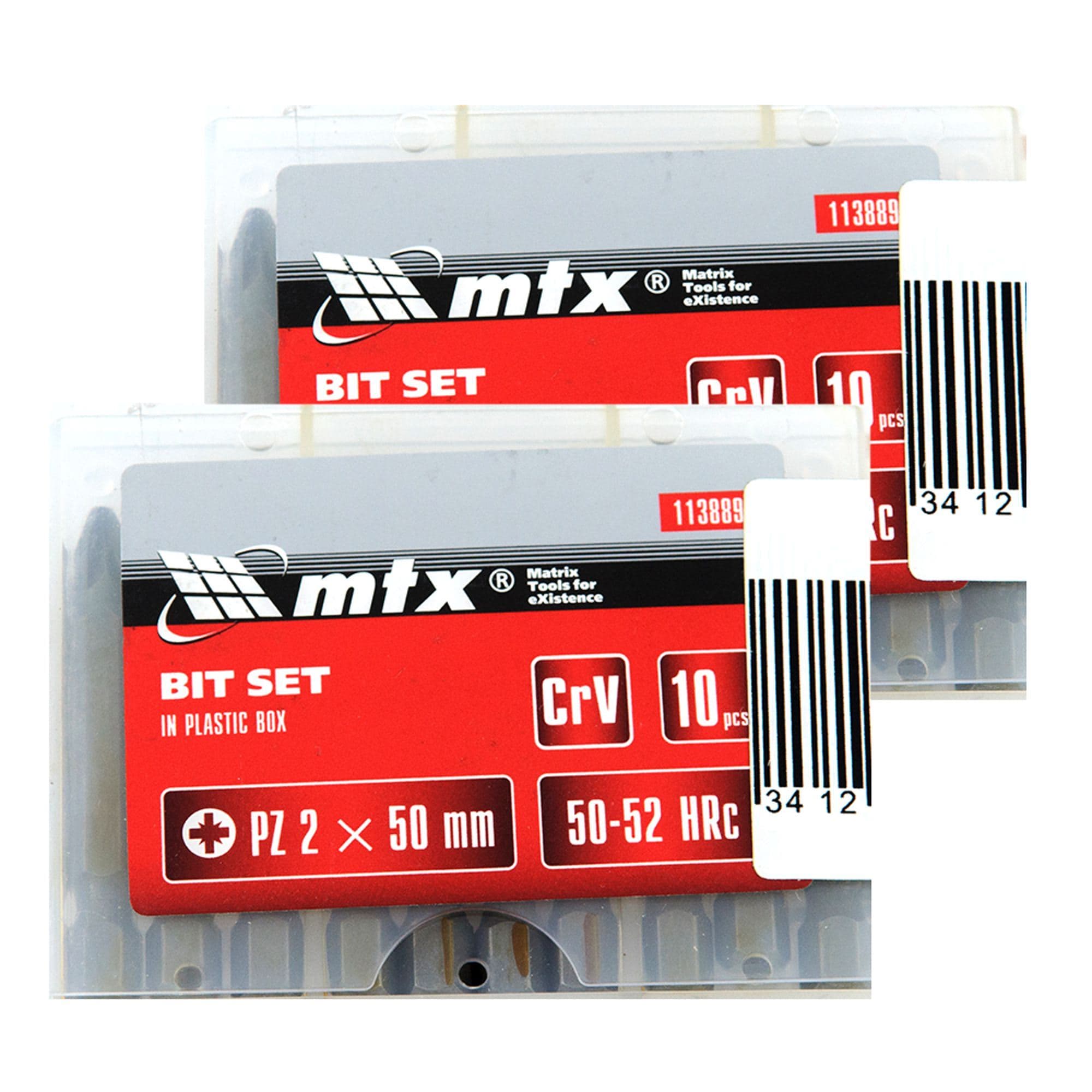 Set bitova PZ2 , 50mm, 45X čelik, 10 delova u plastičnoj kutiji MTX 113889