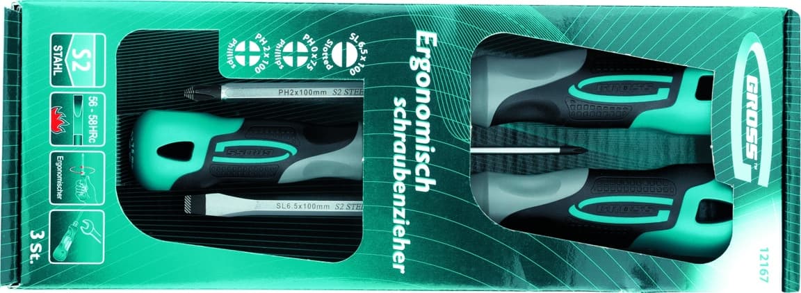 Gross 12167 set šrafcigera, PH i SL, 3 dela