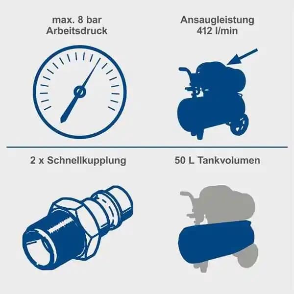 Scheppach Kompresor za vazduh HC52DC 50L - slika 3