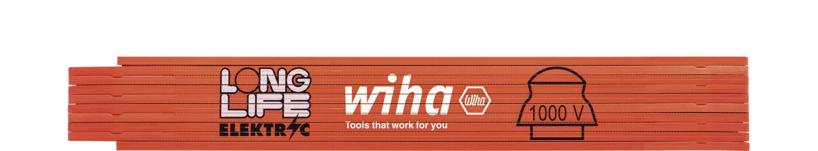 Wiha 42068 VDE izolovani sklopivi metar LongLife®, 2m metrički, 10 segmenata, narandžasta - slika 3