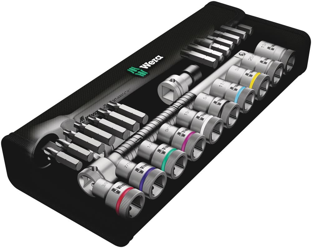 Wera 8100 SC 10 Zyklop set gedora, 1/2", Imperial, 28 komada, 05004080001 - slika 9