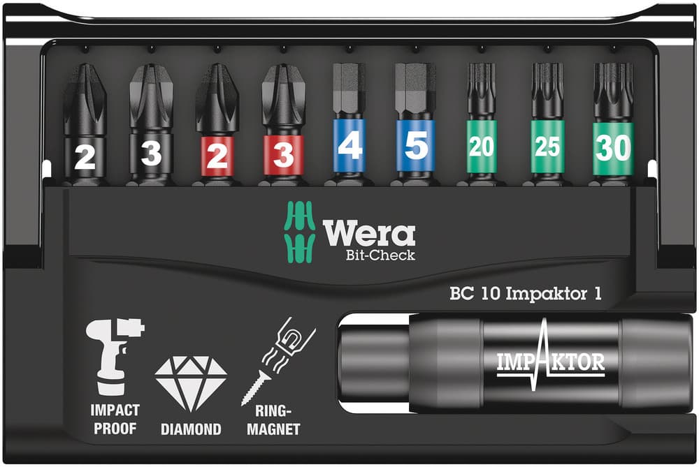 Wera Bit-Check 10 Impaktor 1 set bitova, 10 komada, 05057680001 - slika 9