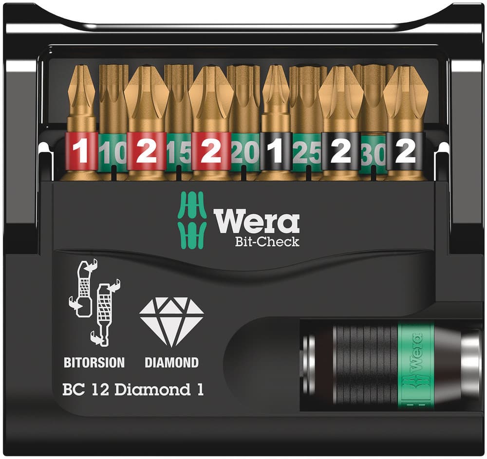 Wera Bit-Check 12 Diamond 1 set bitova, 12 komada, 05057421001 - slika 9