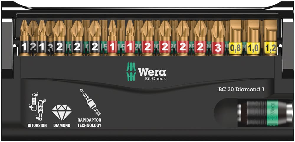 Wera Bit-Check 30 Diamond 1 set bitova, 30 komada, 05057431001 - slika 9