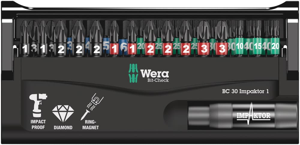 Wera Bit-Check 30 Impaktor 1 set bitova, 30 komada, 05057690001 - slika 9