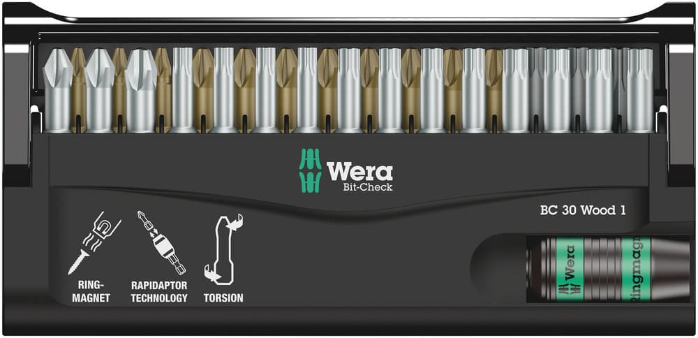 Wera Bit-Check 30 Wood 1 set bitova, 30 komada, 05057433001 - slika 5