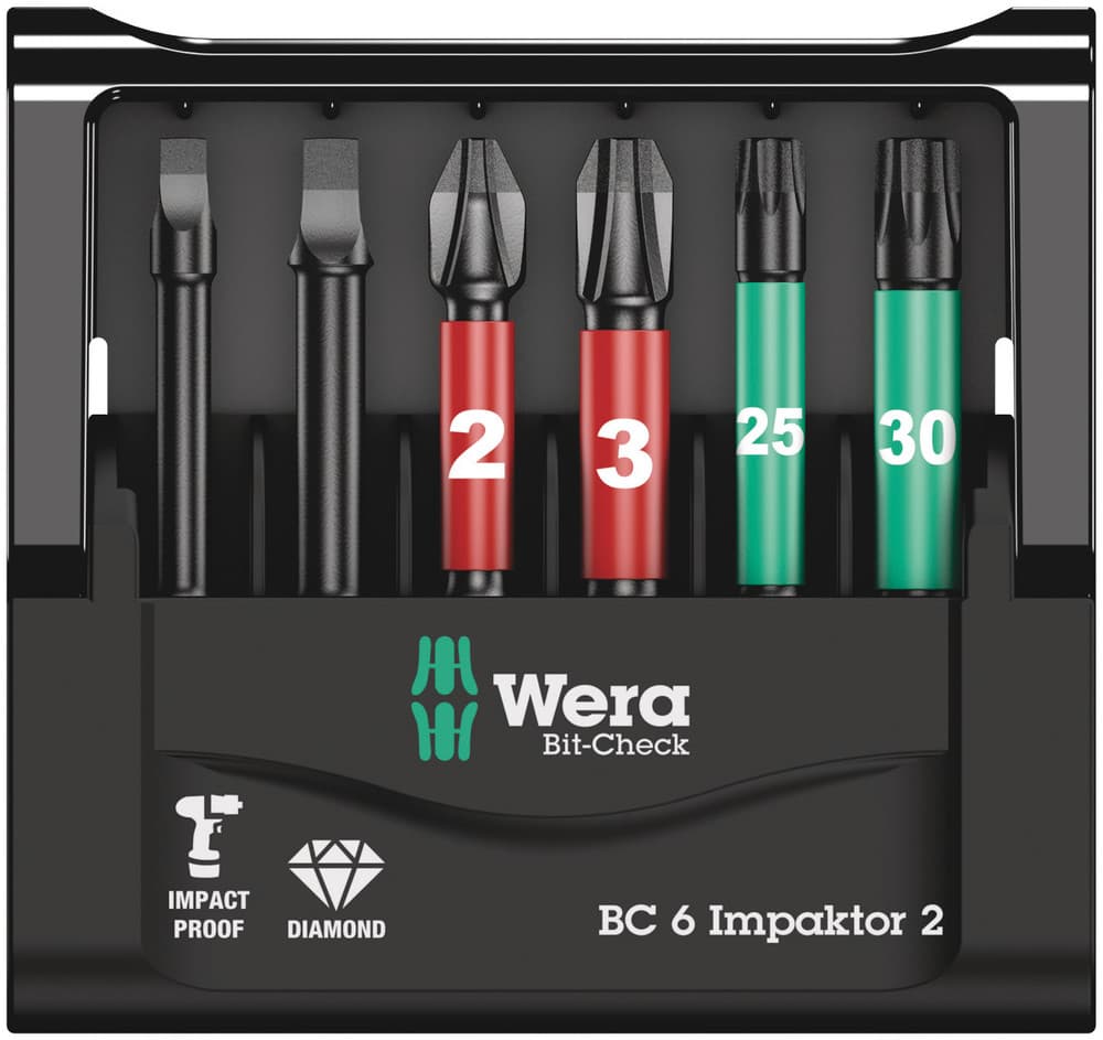 Wera Bit-Check 6 Impaktor 2 set bitova, 6 komada, 05057694001 - slika 9