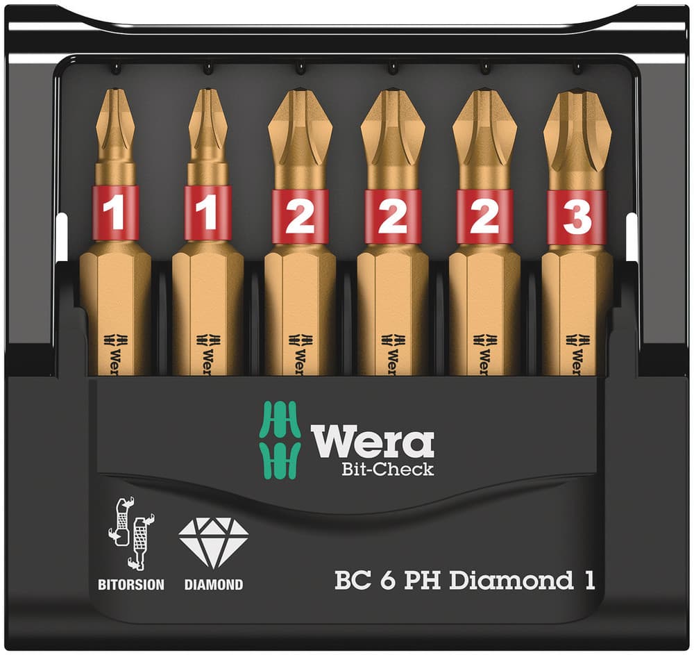 Wera Bit-Check 6 PH Diamond 1 set bitova, 6 komada, 05057404001 - slika 7
