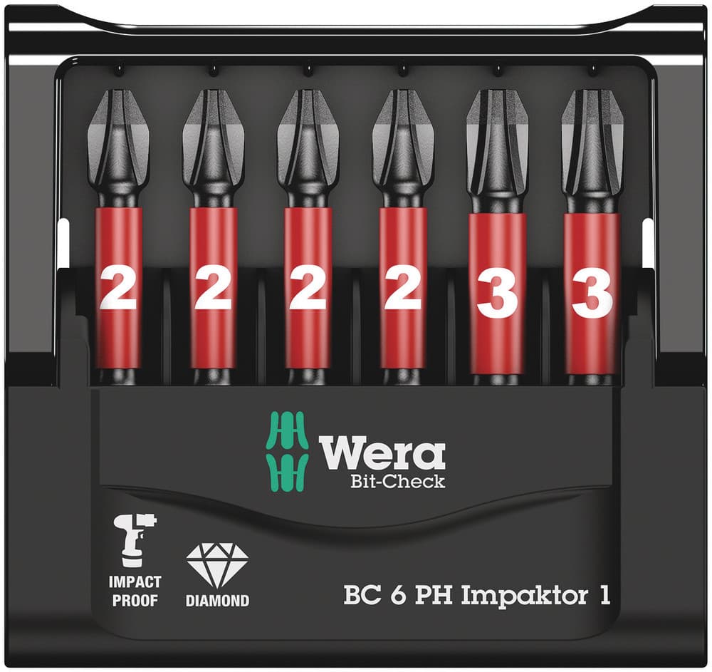 Wera Bit-Check 6 PH Impaktor 1 set bitova, 6 komada, 05057691001 - slika 9