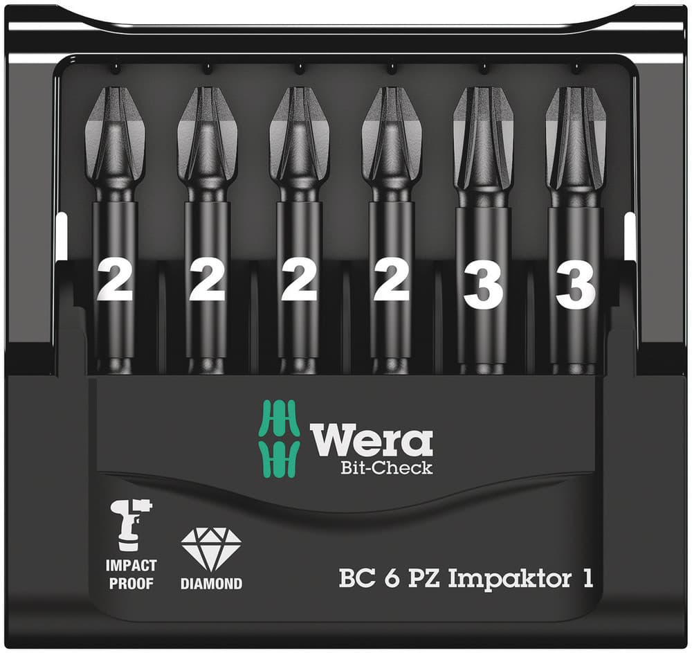Wera Bit-Check 6 PZ Impaktor 1 set bitova, 6 komada, 05057692001 - slika 9