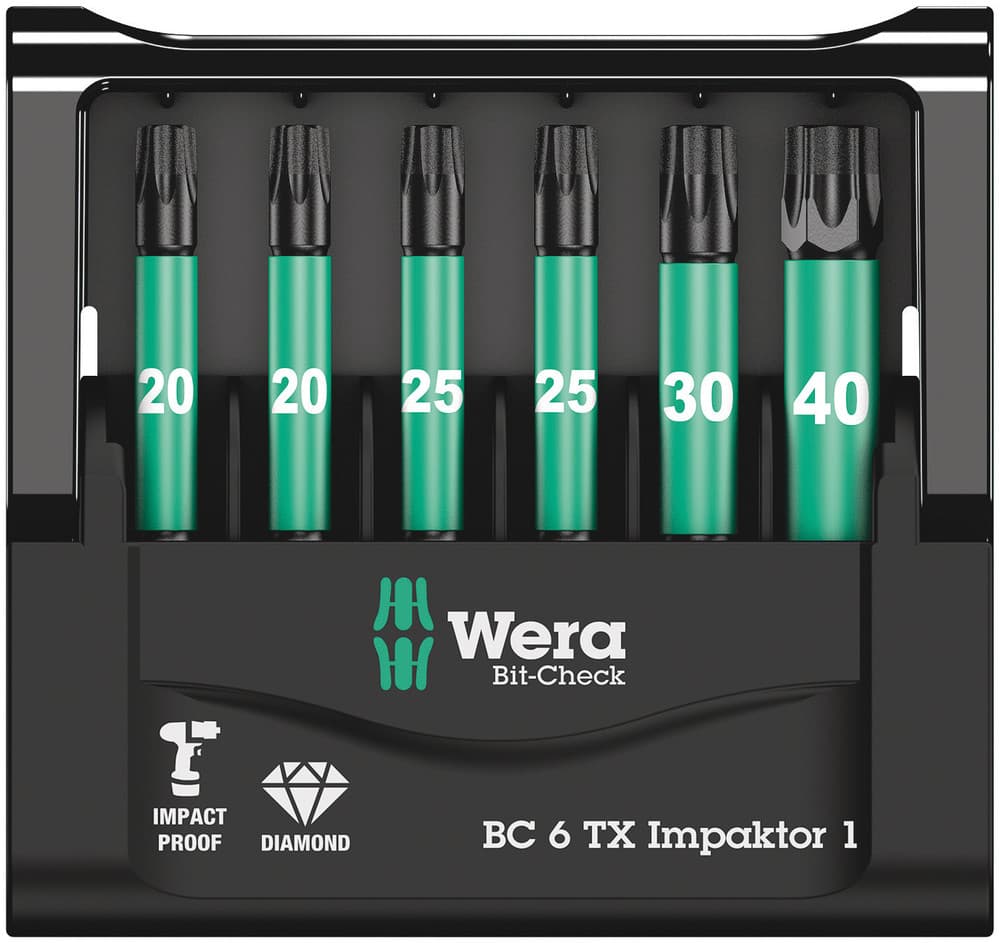 Wera Bit-Check 6 TX Impaktor 1 set bitova, 6 komada, 05057693001 - slika 9