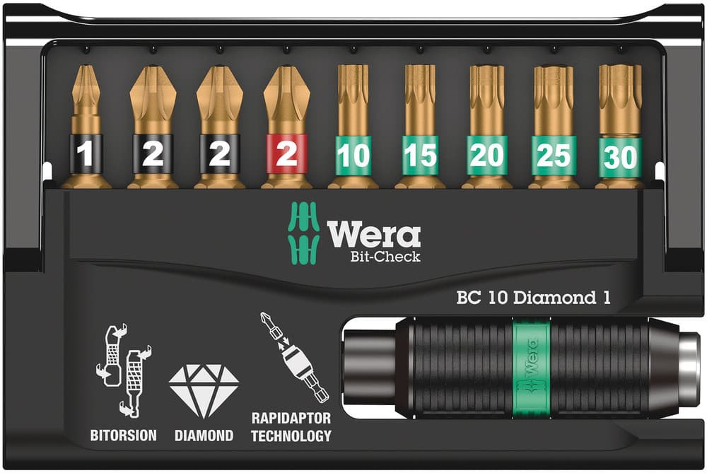 Wera Bit-Check 10 Diamond 1 set bitova, 10 komada, 05057116001 - slika 8