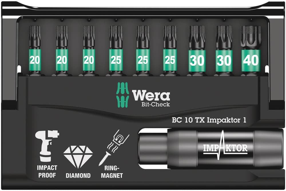 Wera Bit-Check 10 TX Impaktor 1 set bitova, 10 komada, 05057688001 - slika 9