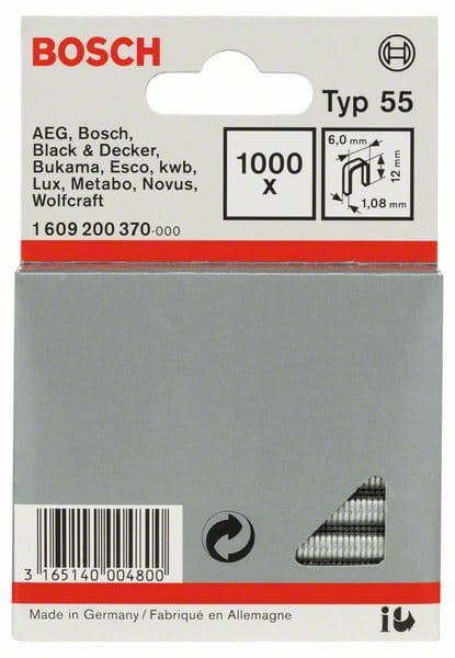 Spajalica sa uskim leđima tip 55 Bosch 1609200370, 6 x 1,08 x 12 mm - slika 3