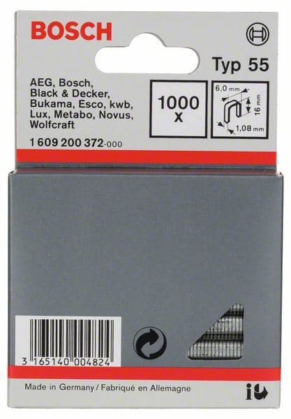 Spajalica sa uskim leđima tip 55 Bosch 1609200372, 6 x 1,08 x 16 mm - slika 2