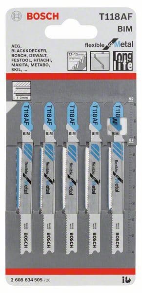 List ubodne testere T 118 AF Bosch 2608634505, Flexible za Metal - slika 2