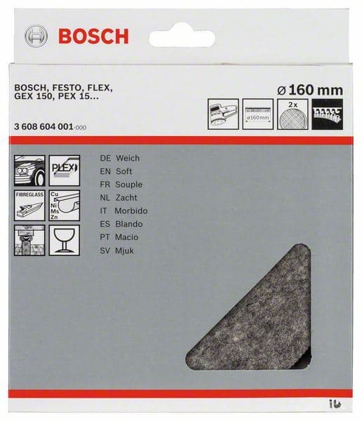 Filc za poliranje Bosch 3608604001, meko, 160 mm - slika 2