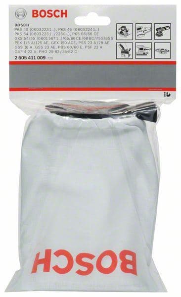 Kesa za prašinu Bosch 2605411009, za PKS, GKS, PEX, GEX 150 ACE, PSS, GSS, PSF 22 A, GUF 4-22 A, PHO 25-82/35-82 C - slika 2
