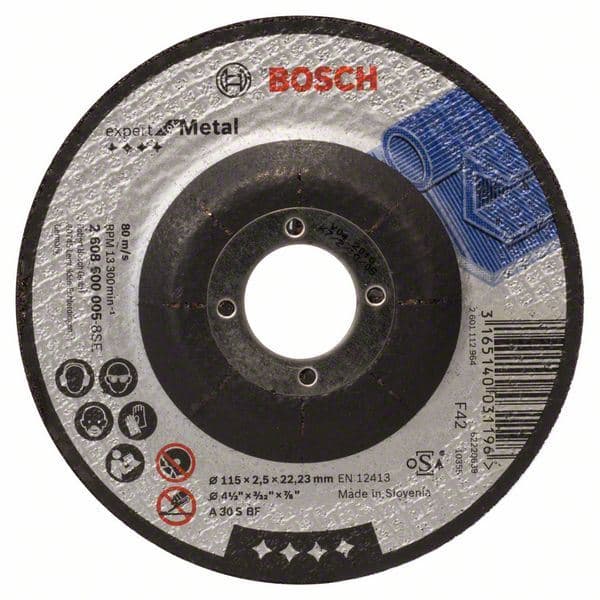 Rezna ploča ispupčena Expert for Metal Bosch 2608600005, A 30 S BF, 115 mm, 2,5 mm