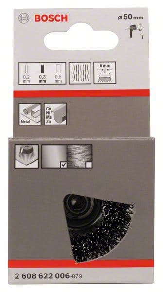 Talasasta obodna četka 50x0,3 mm, čelična Bosch 2608622006, 50 mm, 0,3 mm - slika 2