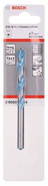 Višenamenska burgija CYL-9 Multi Construction Bosch 2608596054, 7 x 60 x 100 mm, d 6,5 mm