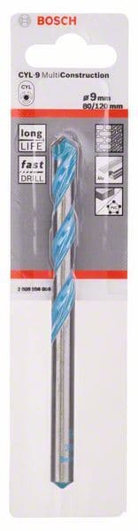 Višenamenska burgija CYL-9 Multi Construction Bosch 2608596056, 9 x 80 x 120 mm, d 8 mm