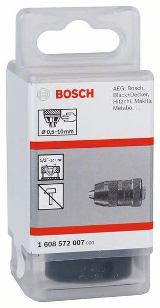 Brzostezna glava do 10 mm Bosch 1608572007, 0,5-10 mm, 1/2" - 23