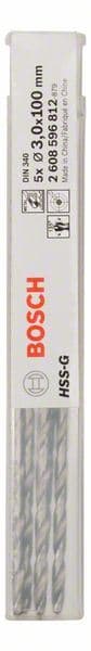 Burgija za metal HSS-G, DIN 340 Bosch 2608596812, 3 x 66 x 100 mm