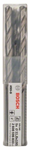 Burgija za metal HSS-G, DIN 340 Bosch 2608596833, 11 x 128 x 195 mm