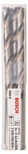 Burgija za metal HSS-G, DIN 340 Bosch 2608596834, 12 x 134 x 205 mm