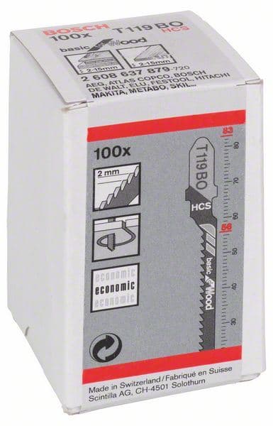 List ubodne testere T 119 BO Bosch 2608637879, Basic za Drvo, 1 komad - slika 2