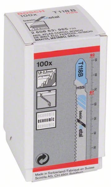 List ubodne testere T 118 B Bosch 2608631965, Basic za Metal - slika 2