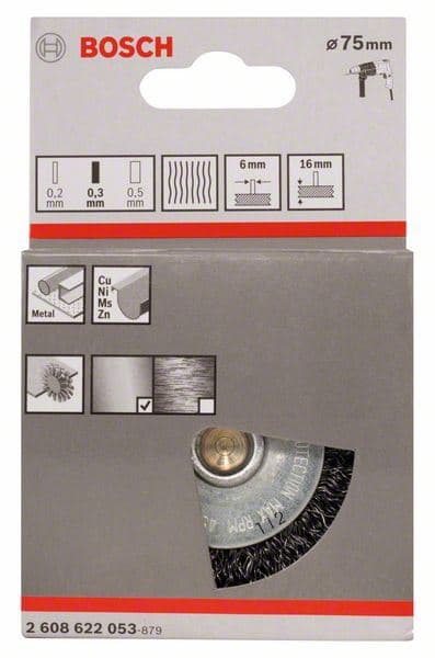 Talasasti žičani točak 75x0,3 mm, čelični Bosch 2608622053, 75 mm, 0,3 mm, 16 mm - slika 2