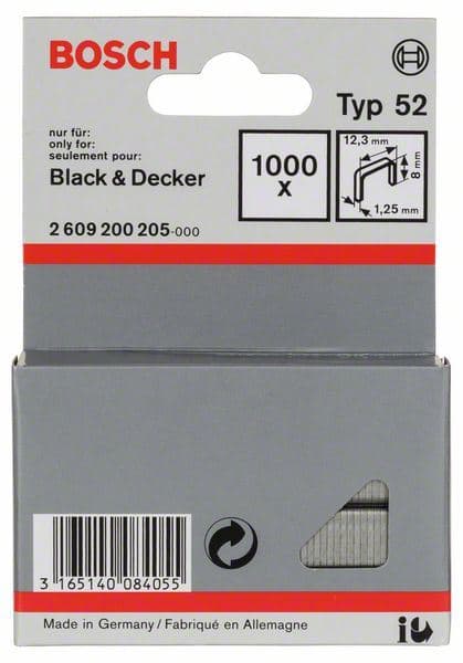 Spajalica od pljosnate žice tip 52 Bosch 2609200205, 12,3 x 1,25 x 8 mm - slika 2